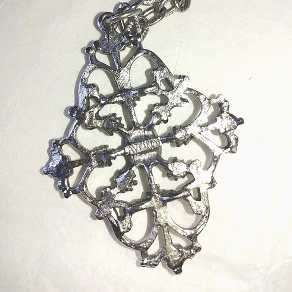 AVON MIRABELLA SET - VINTAGE FAUX TURQUOISE & HEMATITE NECKLACE & EARRINGS - Picture 3 of 11